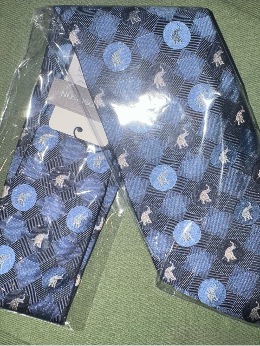 Jim Thompson Men’s Tie - Blue Elephants